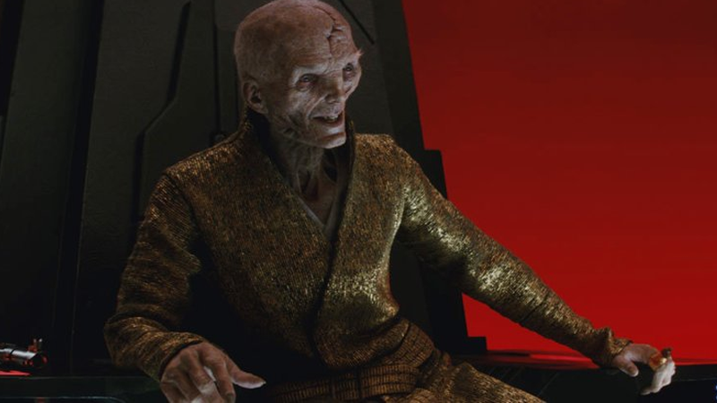 Snoke is all smiles before, you know, the whole bisection thing.
